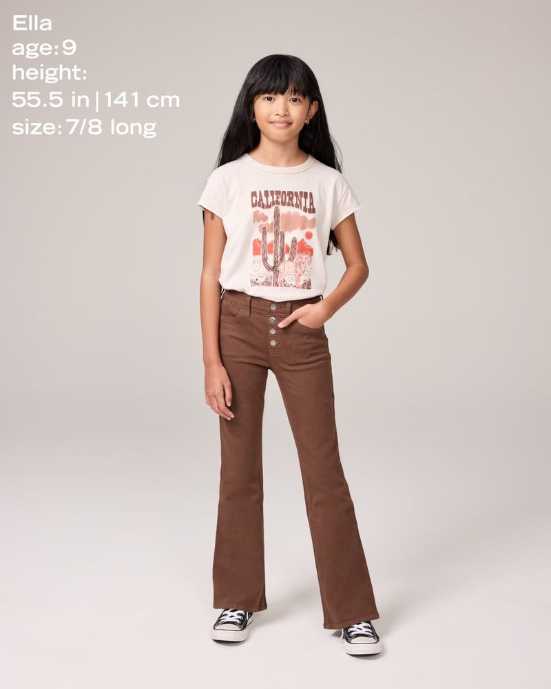 girls high rise flare jeans | girls new arrivals | Abercrombie.com | Abercrombie & Fitch (US)