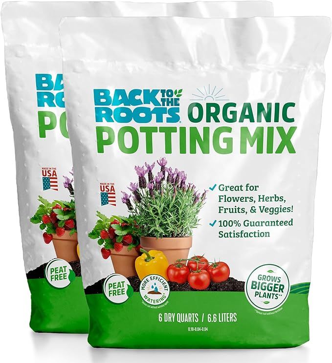 Back to the Roots 100% Organic Potting Mix (Value 12 Quart) | Premium Blend | Made in The USA | Amazon (US)