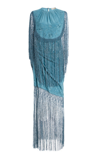 Nerine Fringed Silk Maxi Dress | Moda Operandi (Global)