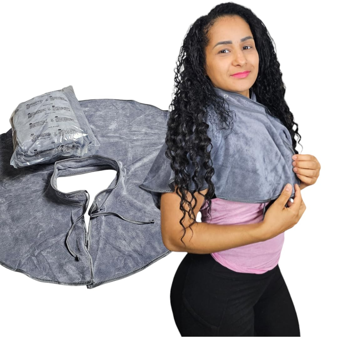 MICROFIBER SHOULDER TOWEL/CAPE HAIR BLEACH-PROOF (Grey) | Amazon (US)