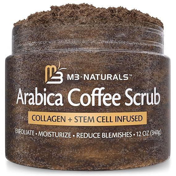 M3 Naturals Arabica Coffee Body Scrub with Collagen & Stem Cell - Exfoliating Body Scrubber & Fac... | Amazon (US)