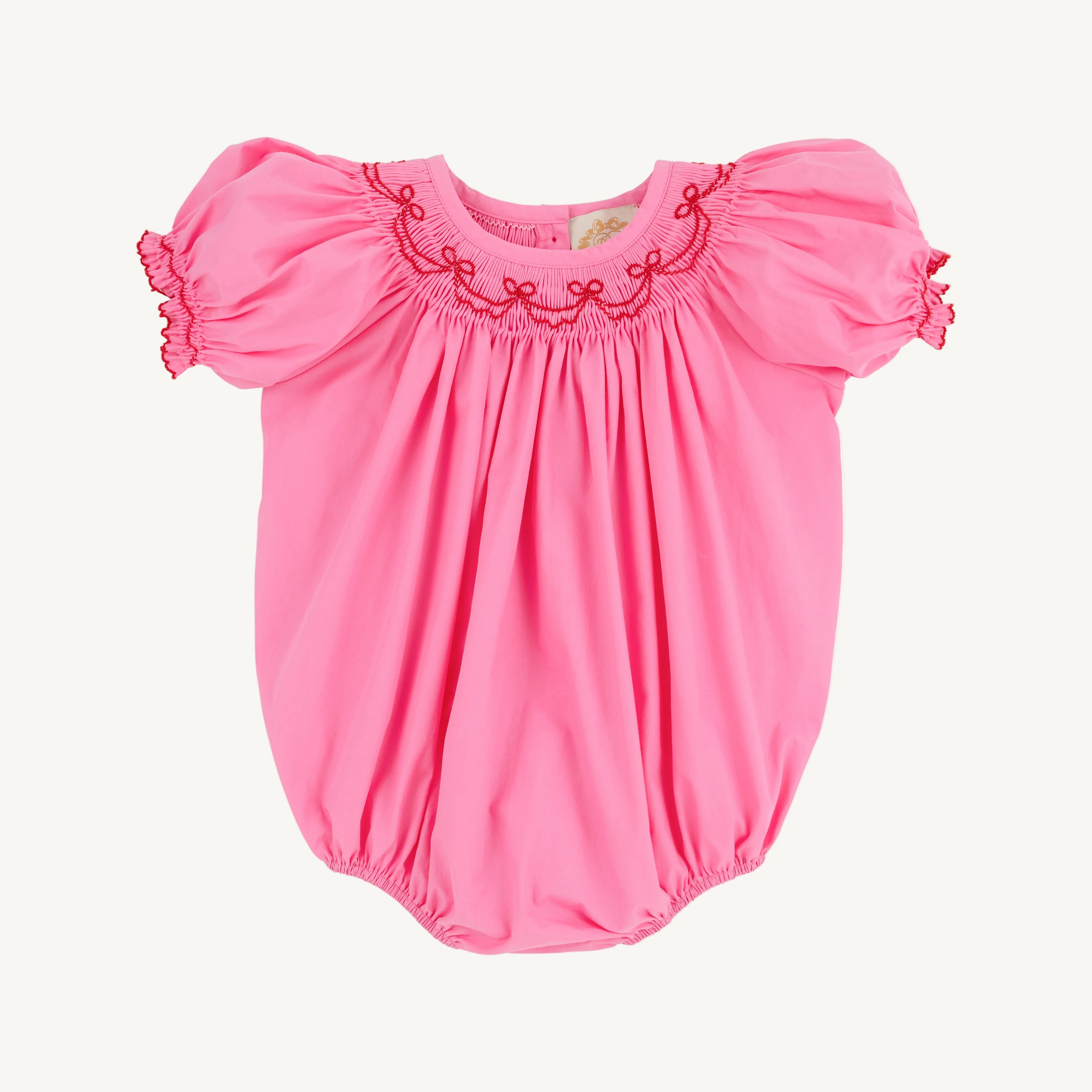 Short Sleeve Bridget Bubble - Hamptons Hot Pink with Richmond Red | The Beaufort Bonnet Company