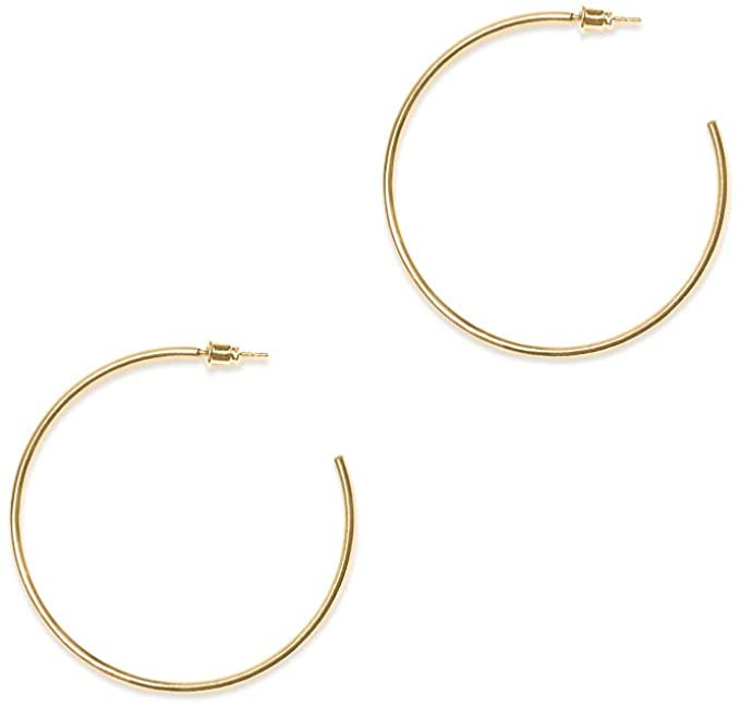 ESMATOO Gold Hoop Earrings for Women - Plated Gold 20mm/30mm/40mm/60mm Lightweight Thin Hoop Earr... | Amazon (US)