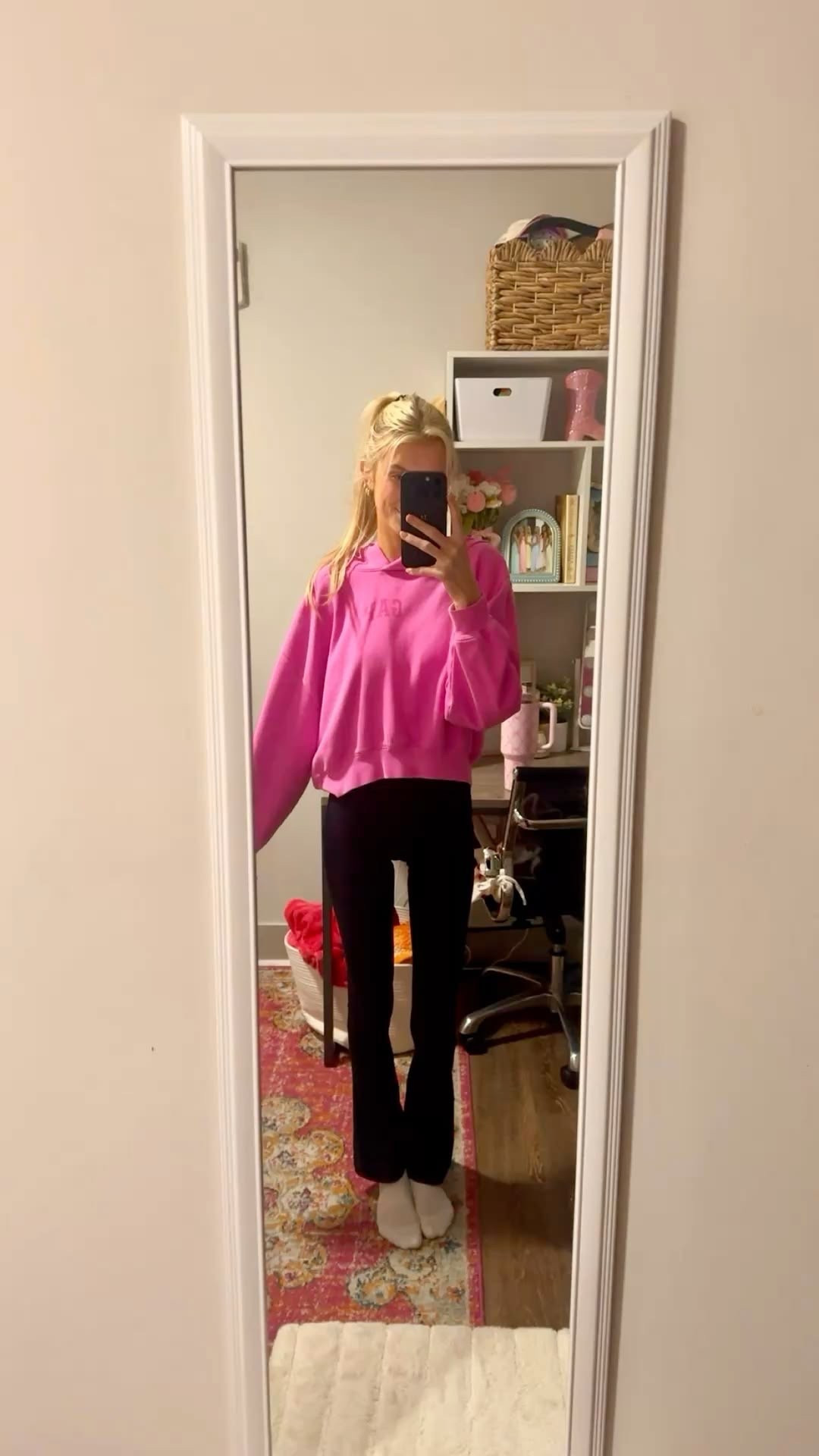 Lululemon flare leggings with gap pink sweatshirt

#LTKdayinmylife #LTKValentine #LTKootd