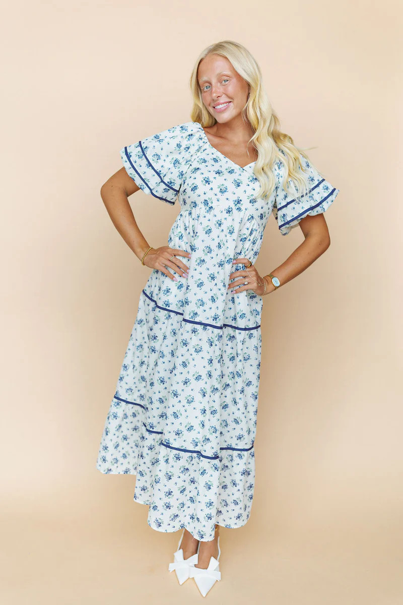 Margaret Floral Dress in Blue | Henly