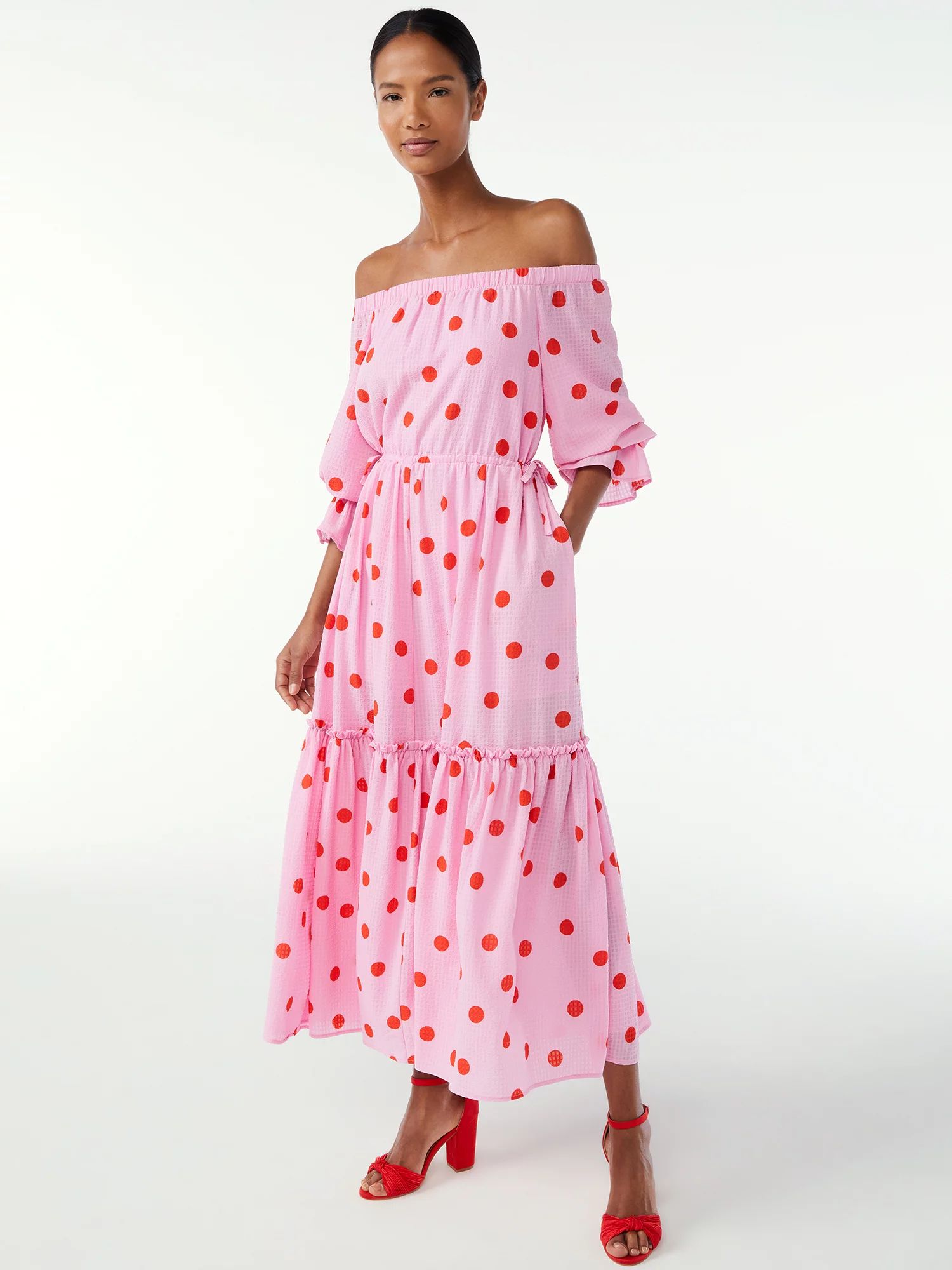 Scoop Women's Off The Shoulder Maxi Dress | Walmart (US)