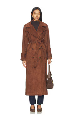 SNDYS Sutton Faux Suede Trench Coat in Mocha from Revolve.com | Revolve Clothing (Global)