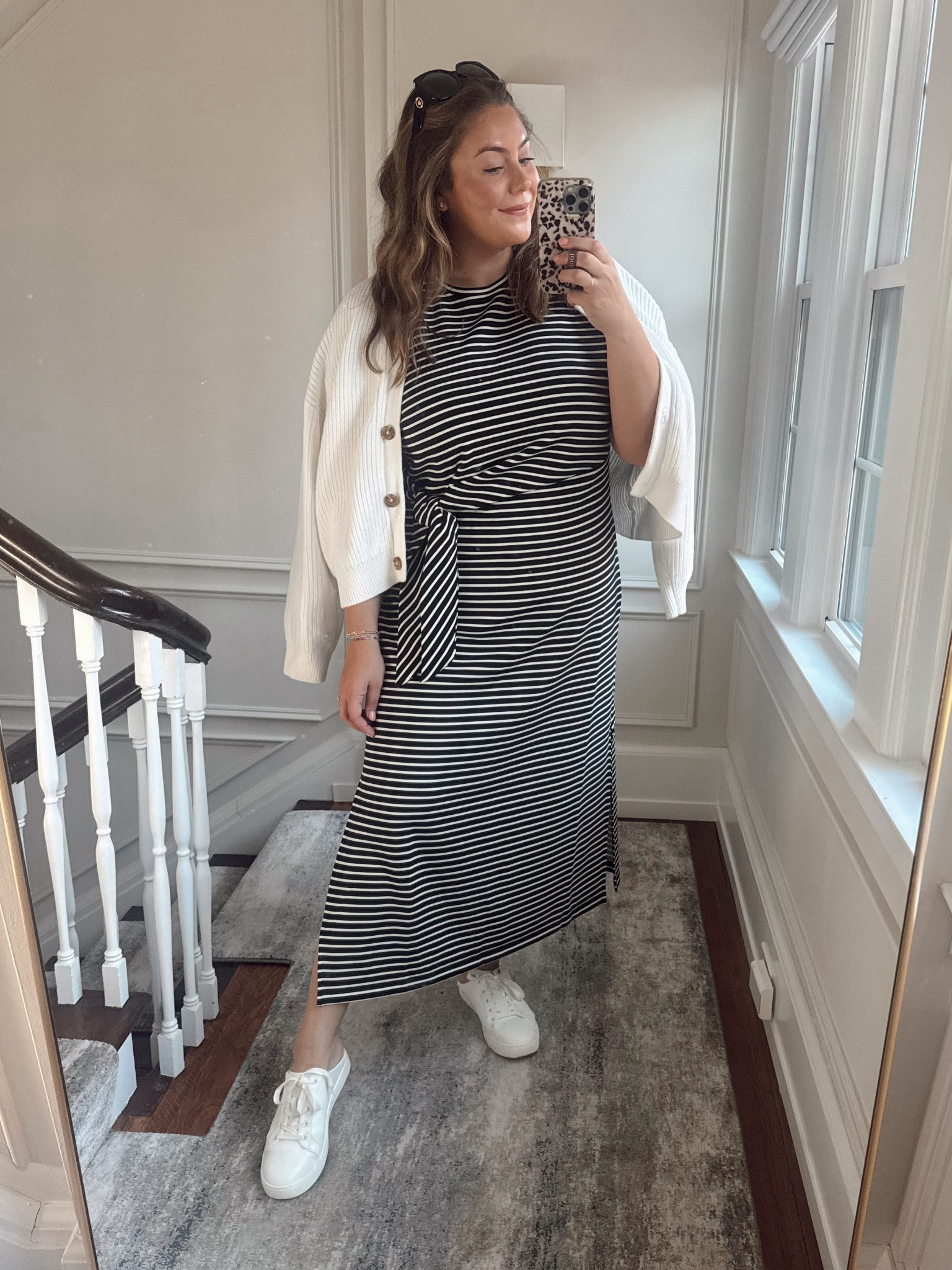 Wearing size 1X in dress, XL in cardigan. OOTD ☀️🌼 use CARALYN15 on your first order at Spanx. Use CARALYNMIRAND at Loopy Cases. 

#LTKSeasonal #LTKPlusSize #LTKStyleTip