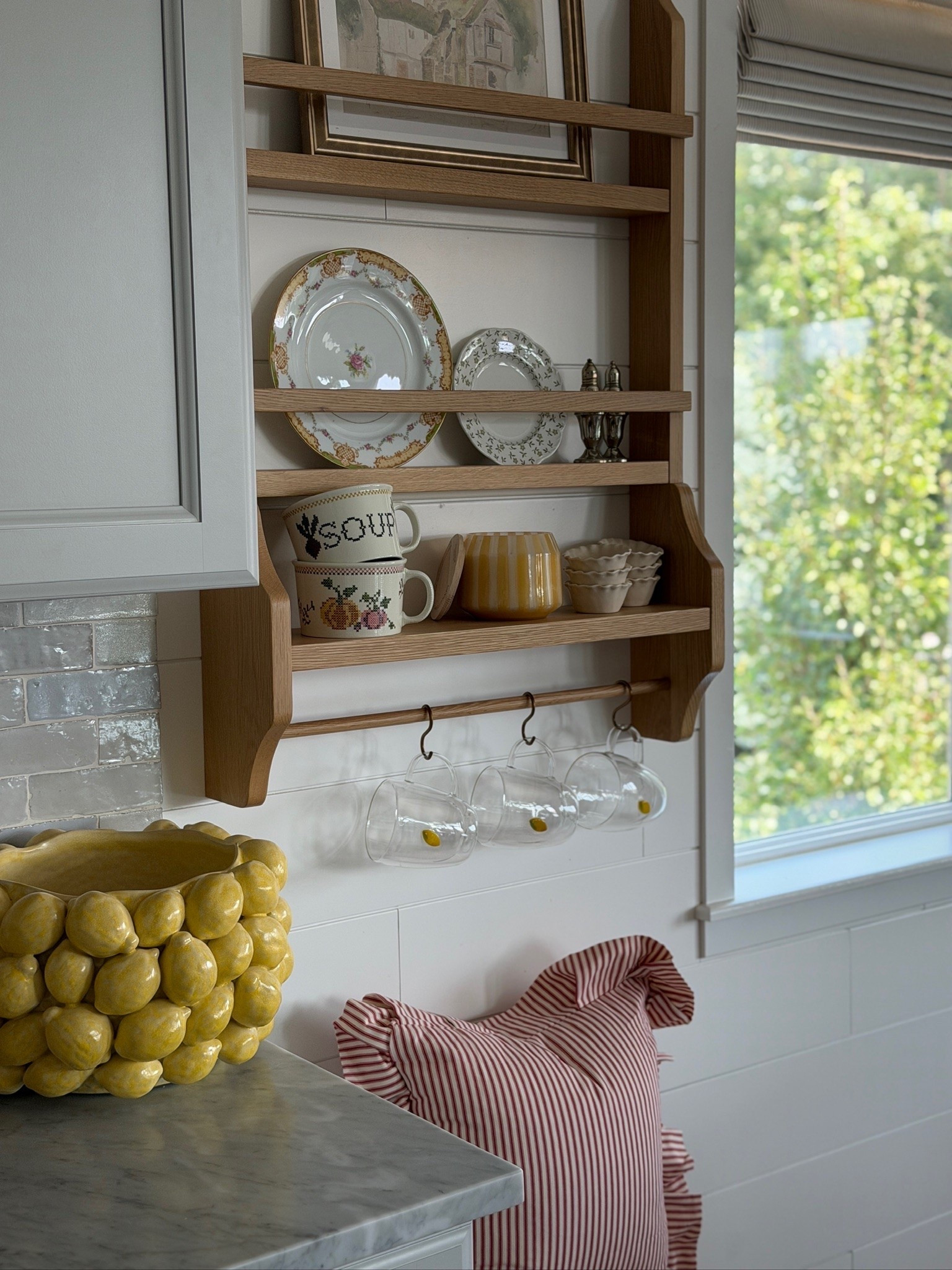 Our kitchen shelving feels like something out of a cottage ☺️ I love how it was styled all summer long. 

Cottage core home, traditional home

#LTKHome