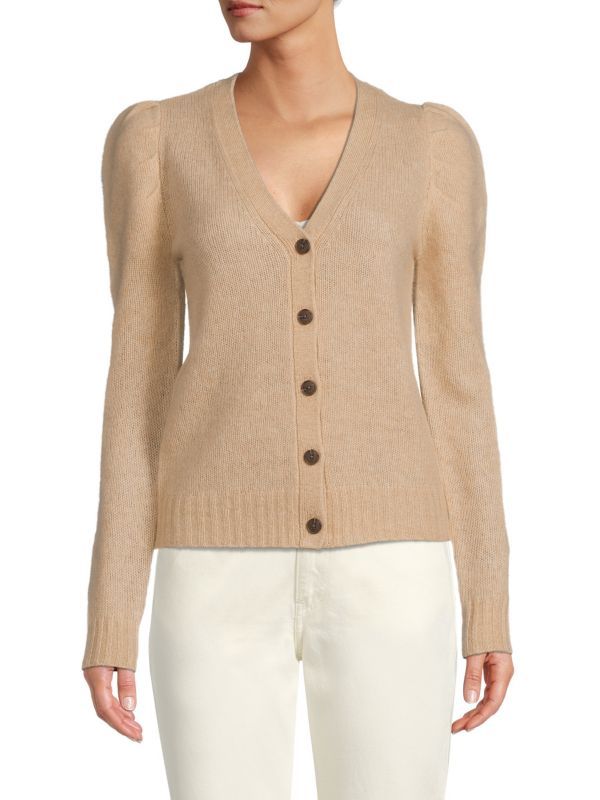 Puff Sleeve Cashmere Cardigan | Saks Fifth Avenue OFF 5TH
