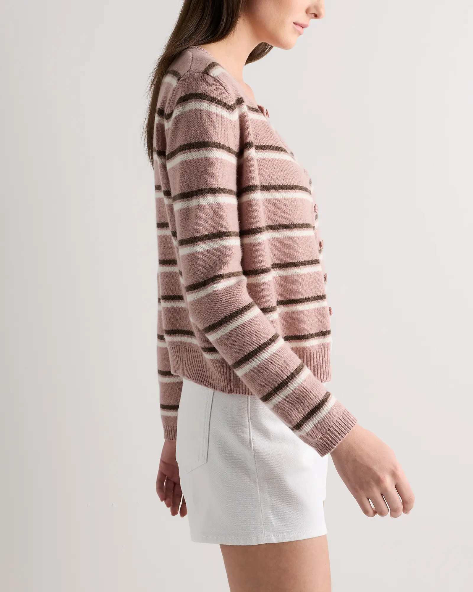 Mongolian Cashmere Cropped Crew Cardigan | Quince