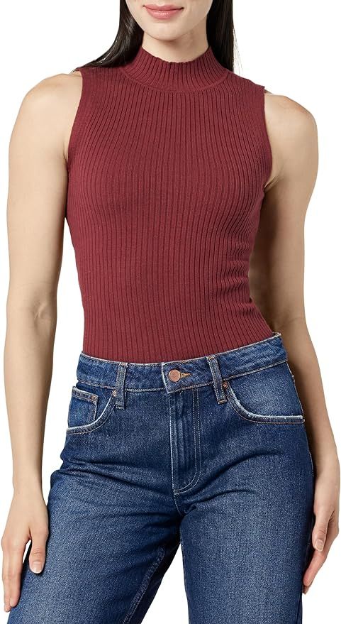 The Drop Women's Karolina Sleeveless Ribbed Mock-Neck Sweater | Amazon (US)