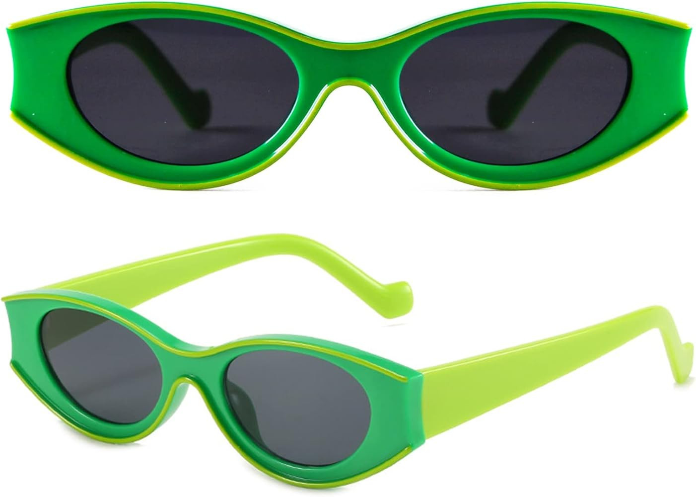 GIFIORE Oval Sunglasses 90s Inspired Small Neon Frame Sun Glasses for Women Men | Amazon (US)