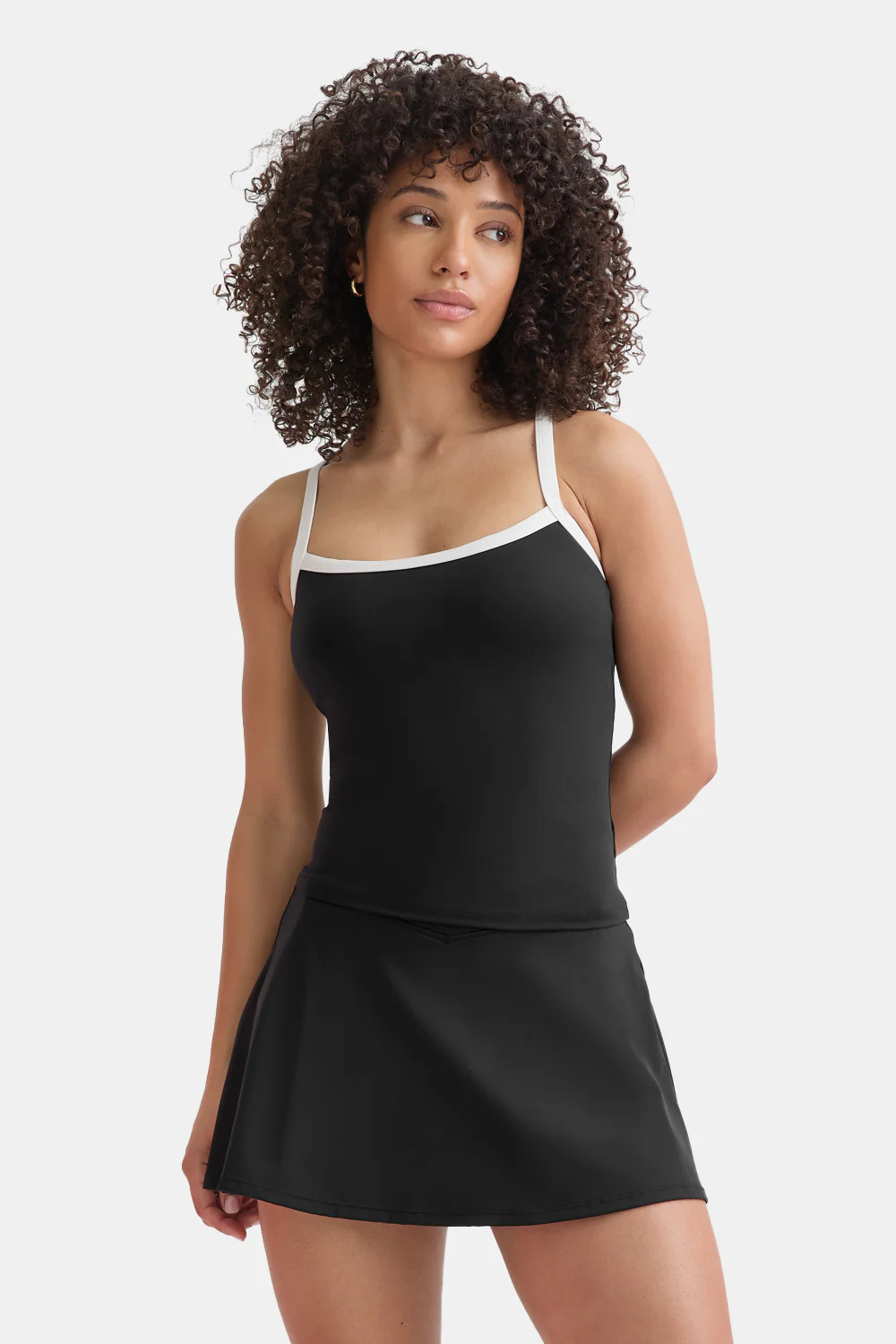 DayFlex Built-In Support Bandeau Vest - Shadow Black | TALA (UK)