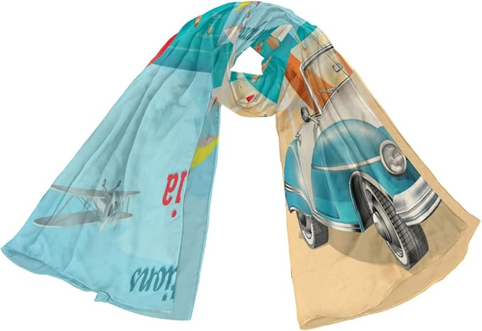 QsirBC Happy Beach Head Scarf for Women Lightweight Fashion Scarves Sunscreen Scarf Shawls Soft S... | Amazon (US)