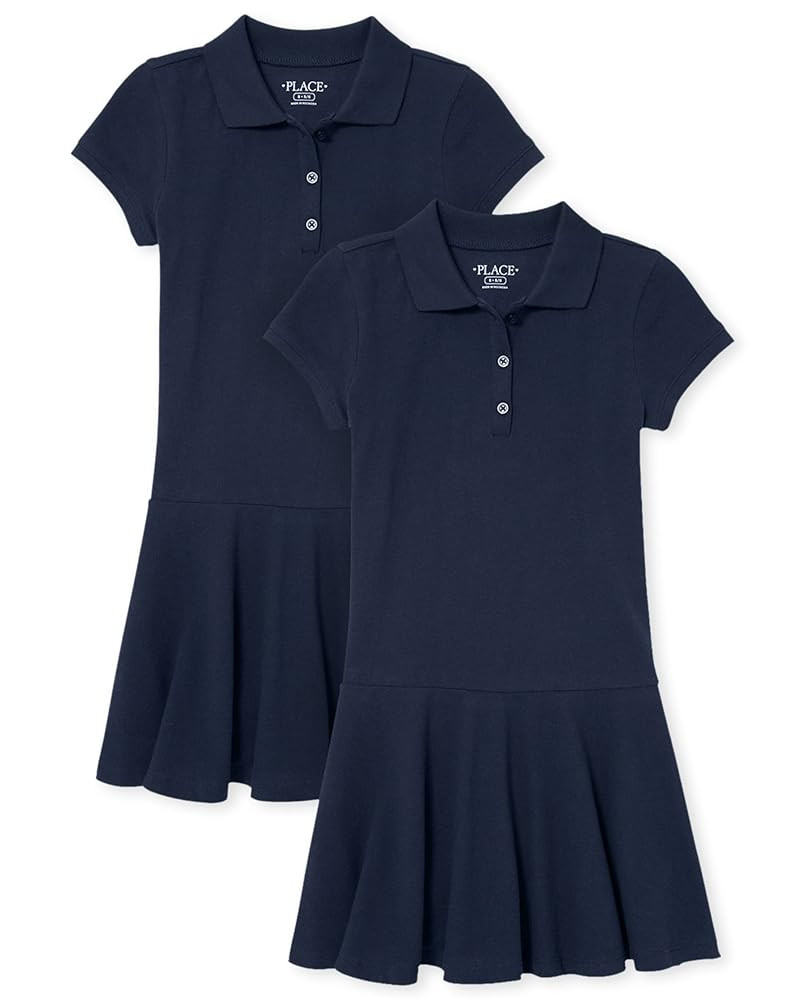 The Children's Place Girls' Uniform Pique Polo Dress 2 pack | Amazon (US)