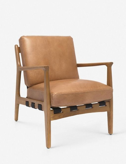 Kenneth Leather Accent Chair, Brown | Lulu and Georgia 