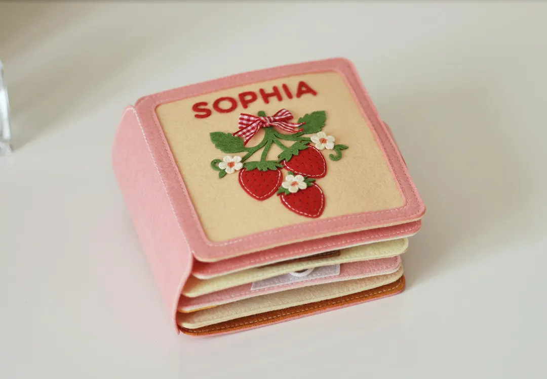 Personalized gift for baby, Handmade felt quiet book, Customized soft Montessori-inspired toy, Fi... | Etsy (US)