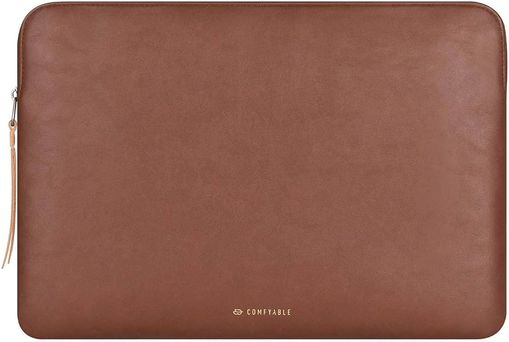 Comfyable Slim Protective Laptop Sleeve 15 Inch 14 Inch, PU Leather Bag Compatible with 15" MacBo... | Amazon (US)
