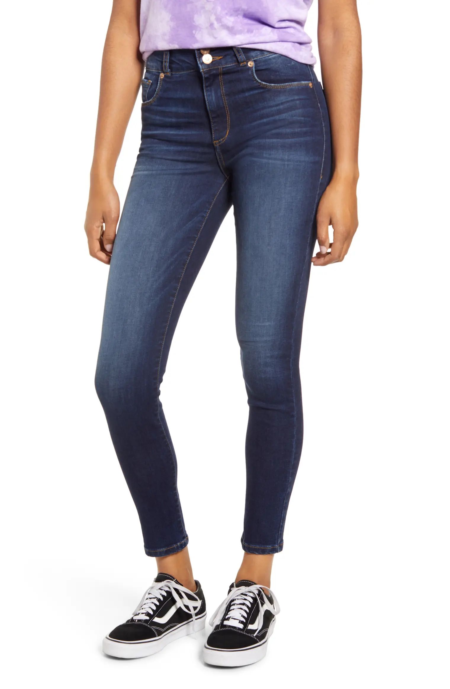 Brie Double Button High Waist Ankle Skinny Jeans | Nordstrom