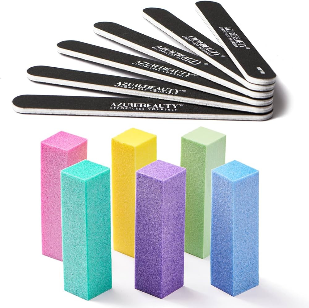 Nail Files and Buffers, AZUREBEAUTY 12Pcs Professional Manicure Tools Kit, 6 Pcs Double Sided 100... | Amazon (US)