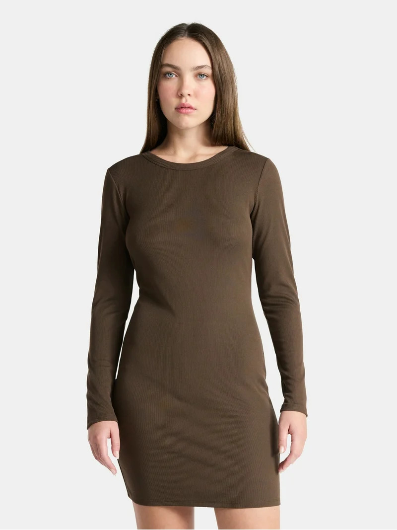 No Boundaries Mini Dress with Long Sleeves, Women’s | Walmart (US)