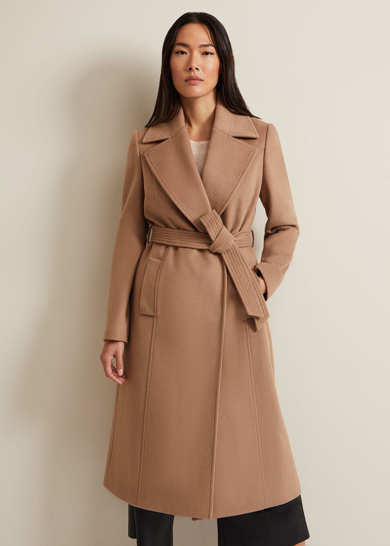 Livvy Wool Camel Trench Coat | Phase Eight (UK)