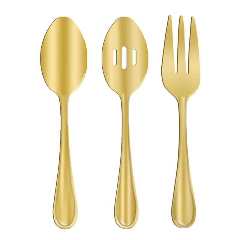 BAYLEY CHAMP GLD 3PC SERVE SET | At Home