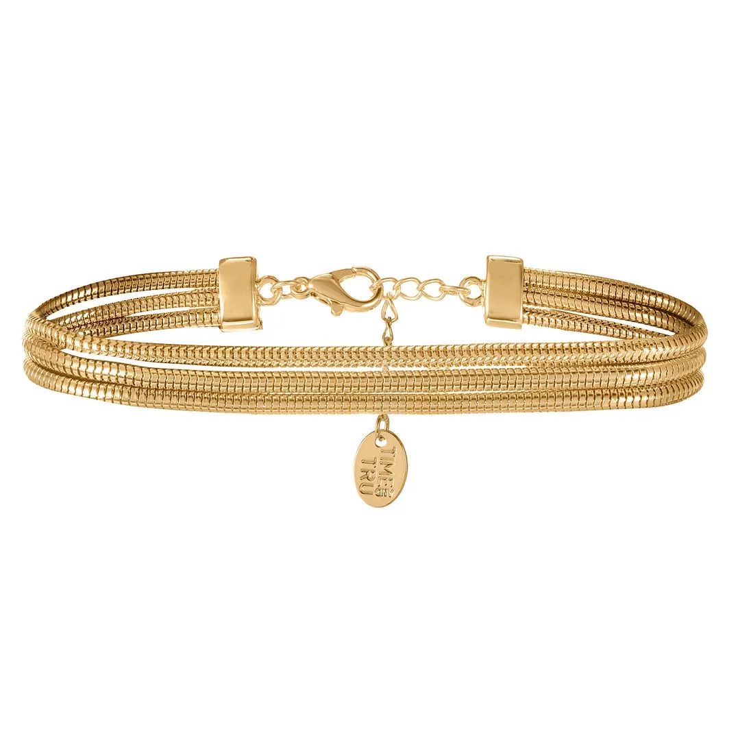 Time and Tru Women's Gold Tone Triple Layer Snake Bracelet, 1 Piece | Walmart (US)