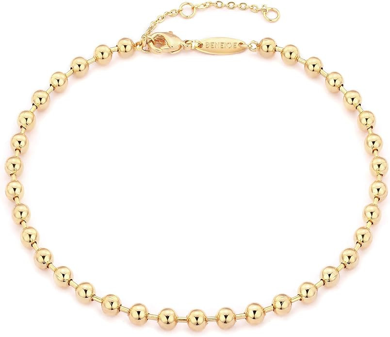 BENEIGE Dainty Gold Evil Eye Bracelet,14K Gold Plated Cute 3 Layered Satellite Beaded Pearls Tiny... | Amazon (US)