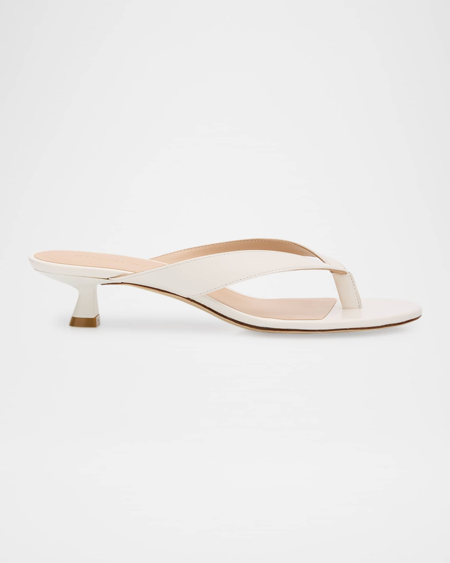 Rio Leather Kitten-Heel Thong Sandals | Neiman Marcus