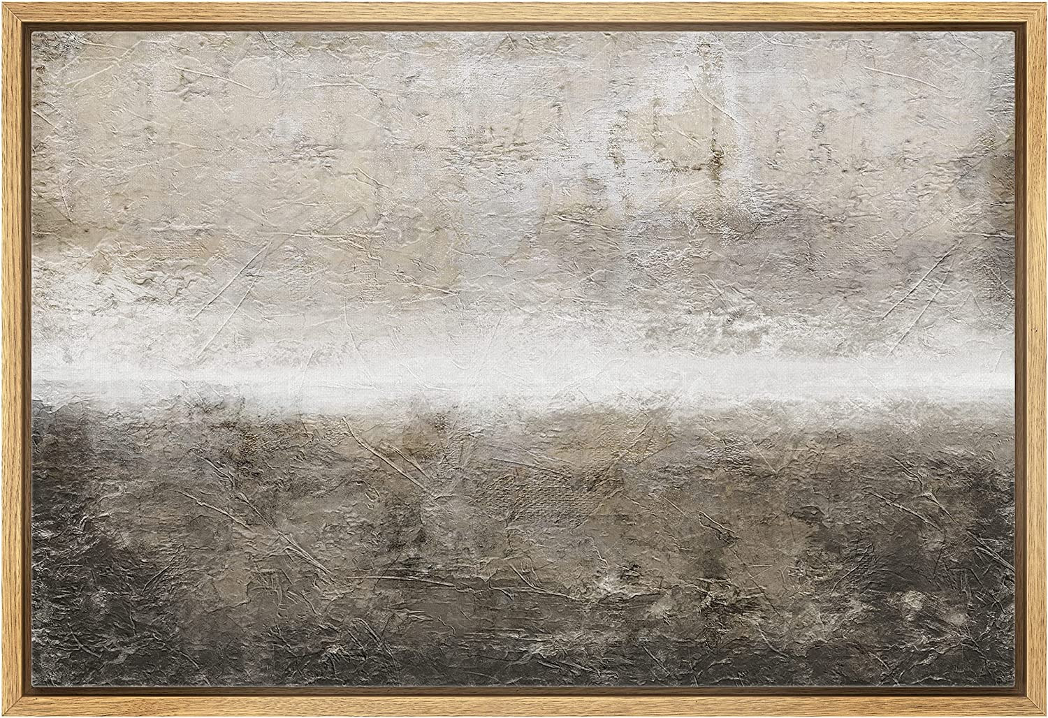 wall26 Framed Canvas Print Wall Art Minimal Brown Brush Stroke Pastel Landscape Abstract Shapes I... | Amazon (US)