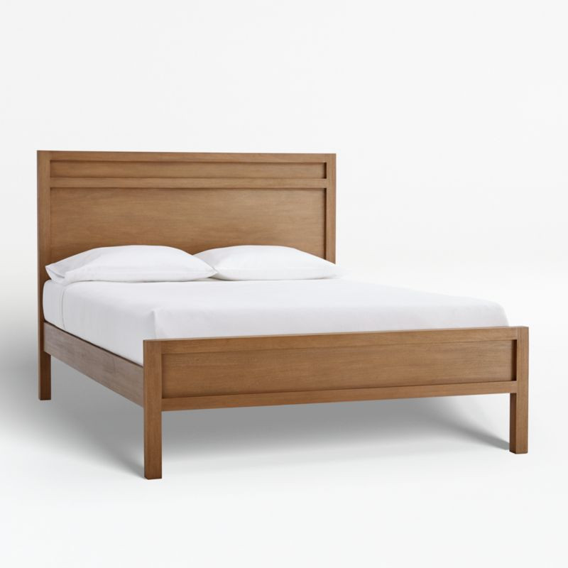 Keane Solid Driftwood Queen Bed + Reviews | Crate & Barrel | Crate & Barrel