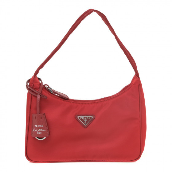 PRADA Tessuto Nylon Mini Re-Edition 2000 Bag Rosso | FASHIONPHILE (US)