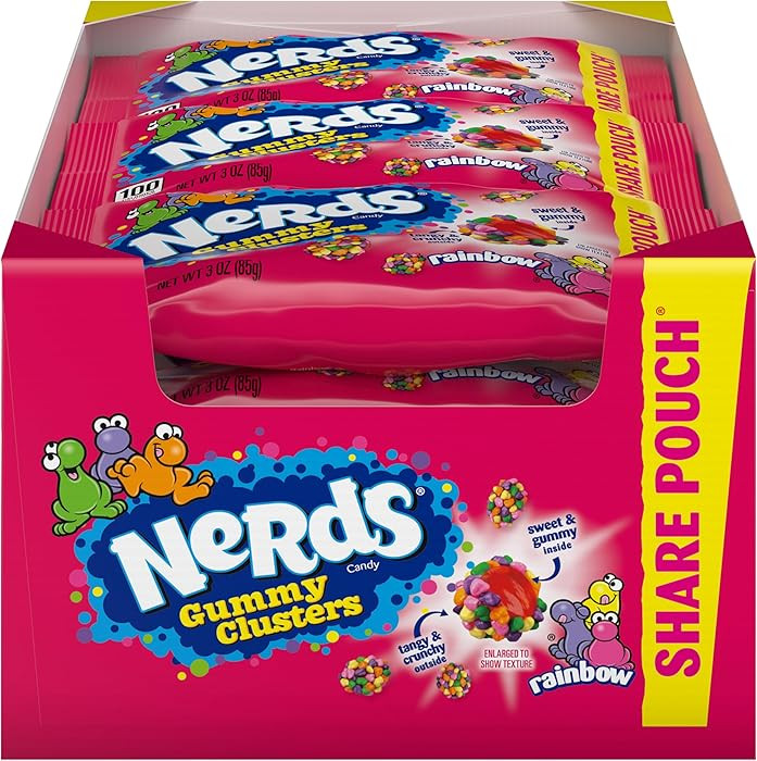 NERDS Gummy Clusters Candy, Rainbow, Crunchy and Gummy, 3 oz (Pack of 12) | Amazon (US)