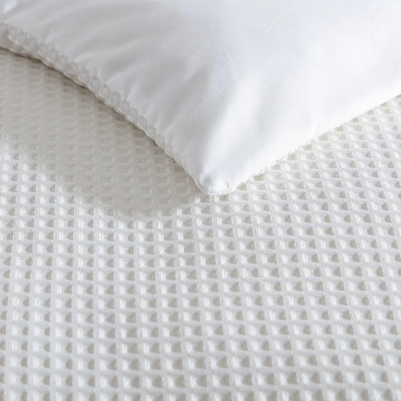 Alpine Waffle Ivory Microfiber Duvet Cover Set | Wayfair North America