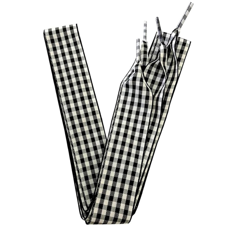 Goodlace 1 Inch Wide Fantastic Flat Checkered Shoelaces Fabric Ribbon Plaid Shoe Laces for Sneake... | Amazon (US)