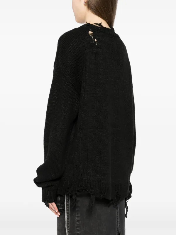Maison MIHARA YASUHIRO Distressed Ripped Jumper - Farfetch | Farfetch Global