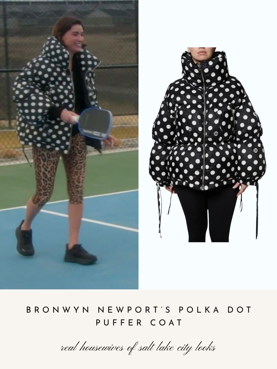 Bronwyn Newport’s Polka Dot Puffer Coat