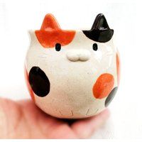 Calico Cat Mug Japanese Handmade Pottery Cat Lovers Gift | Etsy (US)