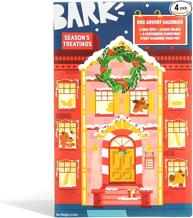 Barkbox Dog Advent Calendar – Holiday Gift Box with 8 Festive Plush Dog Toys & 16 Bakery-Style ... | Amazon (US)