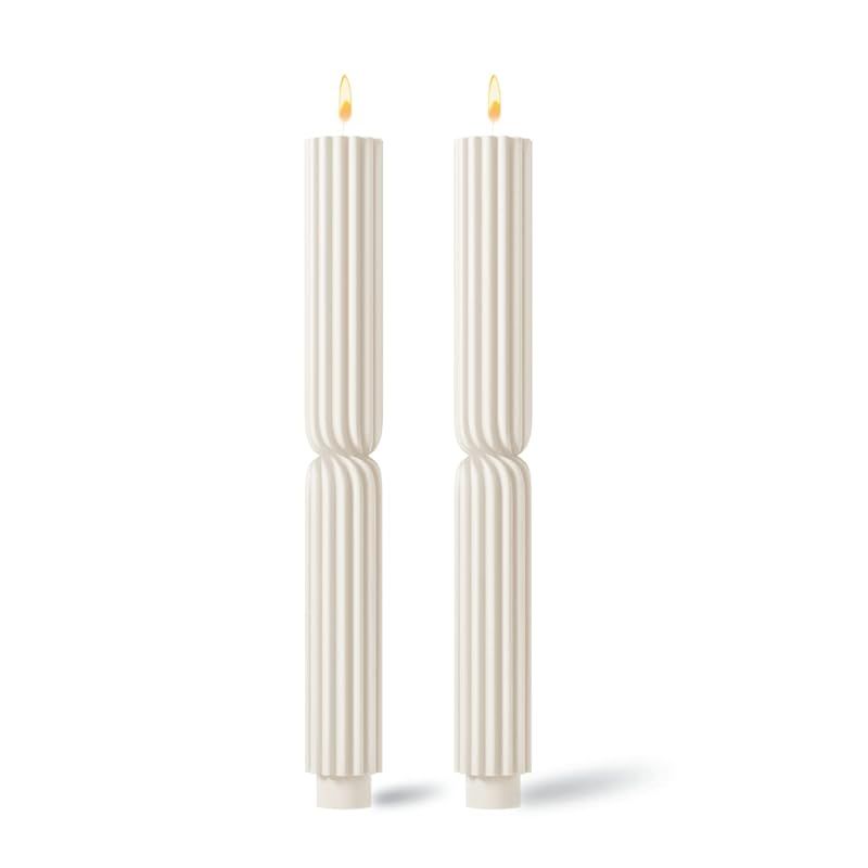 Stripe Taper Candles - White Candlesticks - Tall Aesthetic Decorative Candles - Spiral Unique Twi... | Amazon (US)