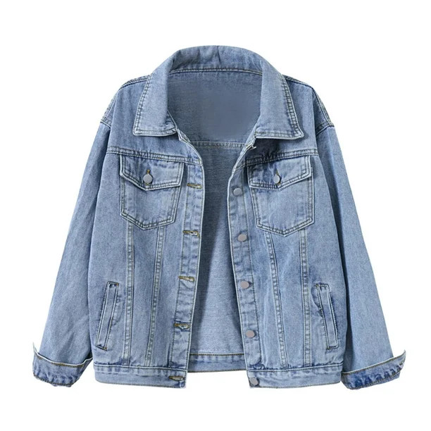 Dtydtpe jackets for women jean jacket women Womens Denim Jacket Relaxed Fit Casual Jean Trucker J... | Walmart (US)