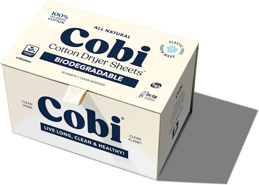 Cobi Biodegradable Non-Toxic Dryer Sheets \u2013 Naturally Unscented Cotton Dryer Sheets \u2013 E... | Amazon (US)