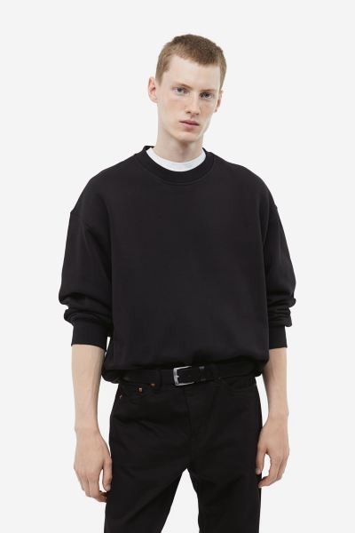 Oversized Fit Cotton Sweatshirt - Light beige - Men | H&M US | H&M (US + CA)