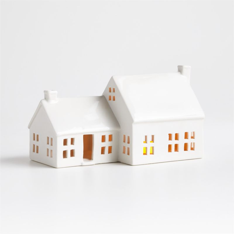 White Ceramic Holiday Farmhouse + Reviews | Crate & Barrel | Crate & Barrel