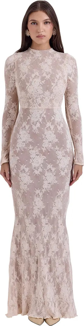 HOUSE OF CB Isoline Lace Long Sleeve Gown | Nordstrom | Nordstrom