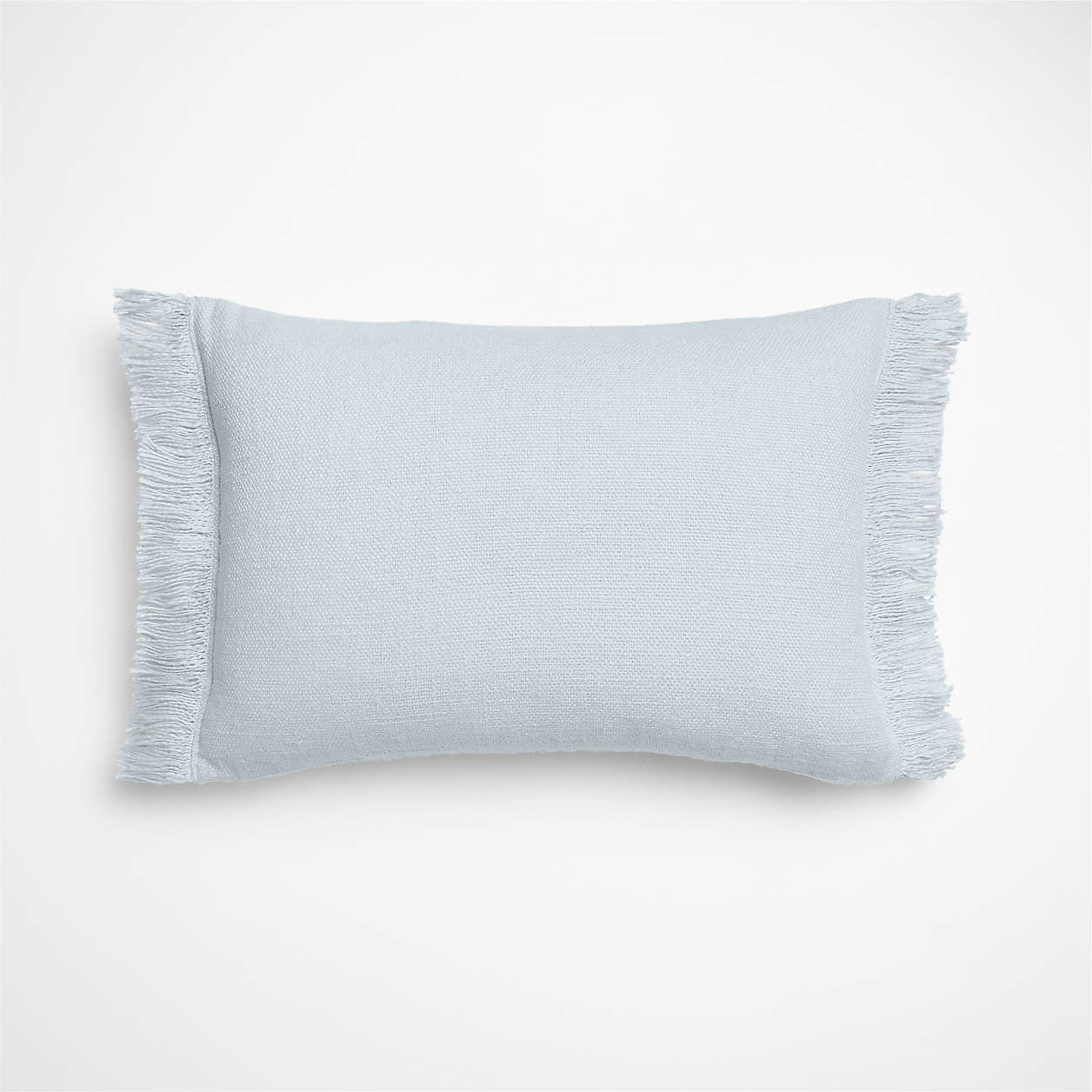 Casual Textured Fringe 24"x16" Pale Blue Throw Pillow Cover + Reviews | Crate & Barrel | Crate & Barrel