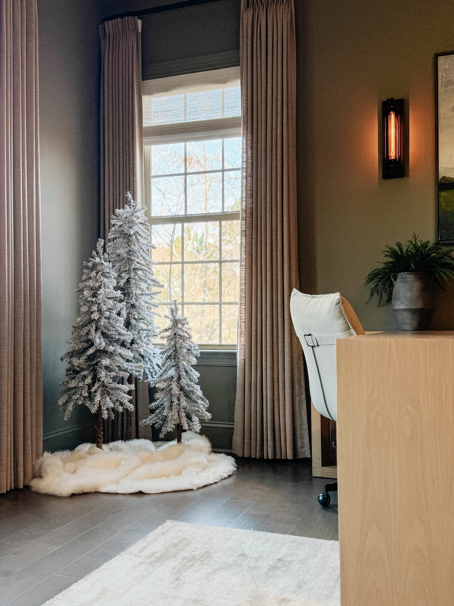 Home office decor set of 3 snow flaked Christmas trees narrow trees 

#LTKHome #LTKSeasonal #LTKHoliday