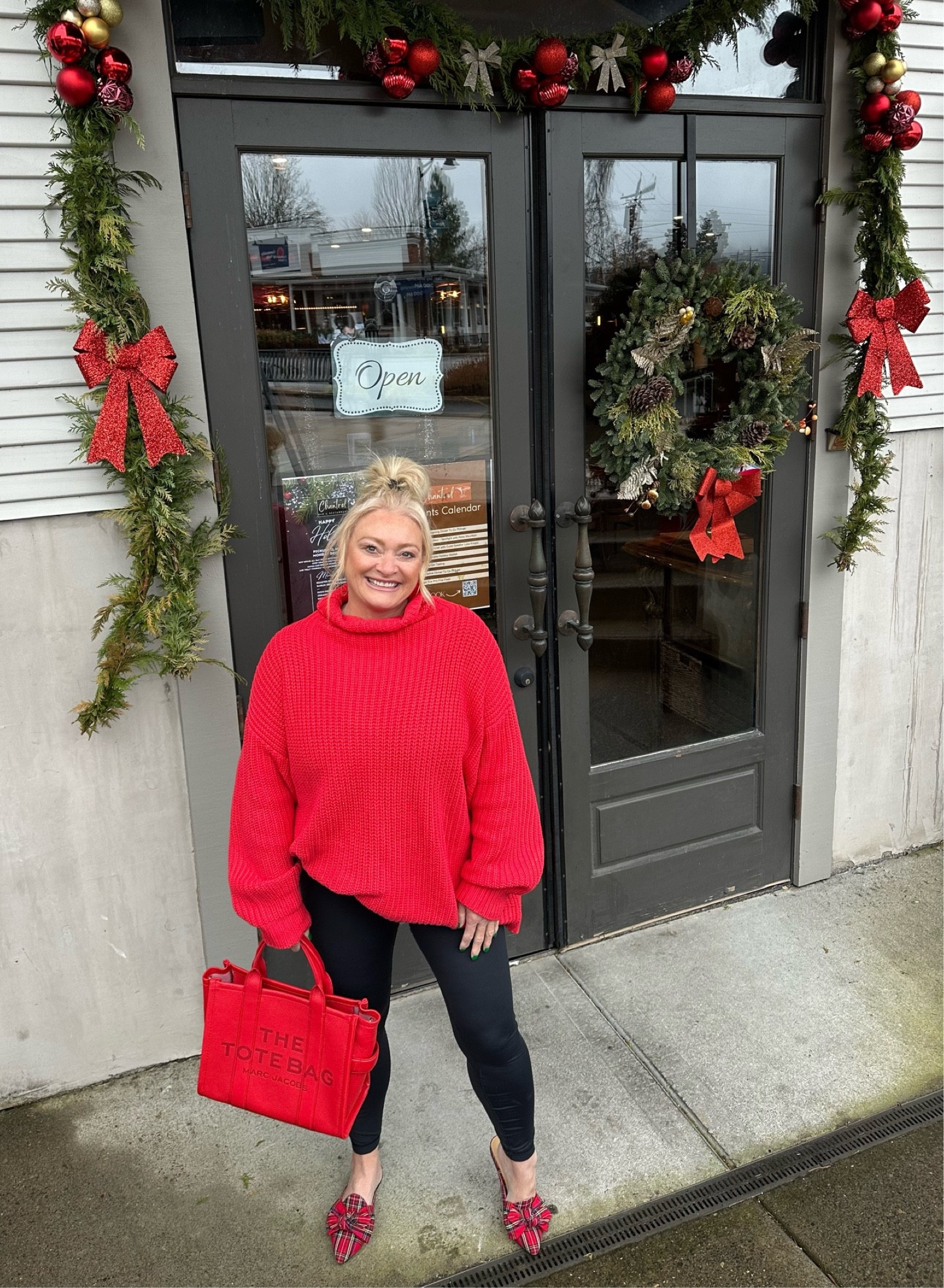 Bows on Bows on Bows! When you match the decorations ❤️ 

Holiday Style, OOTD, Christmas Red, Shopping Attire, 

#LTKStyleTip #LTKHoliday #LTKParties